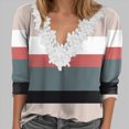 thumbnail image 3 of Towmus T Shirts for Women V neck 3/4 Sleeve Dressy Blouse Floral Print Tops Dressy Casual Pleated Elbow Sleeve Tees, 3 of 5