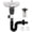 Brushed Nickel-Small Cover Cap, variant on Bathroom Sink Drain Kit Chrome Small Cover Cap Pop Up Stopper Flexible P-Pipe Replacement