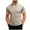 Beige, variant on Mens Henley Short Sleeve T-Shirts Casual Band Collar V Neckr Regular Fit Muscle Shirt Summer Fashion Contrast Trim Lightweight Breathable Workout Athletic Tops for Outdoor Sports