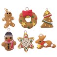 thumbnail image 3 of Advancent 6 piezas de decoración de la caja del teléfono de Navidad adornos colgantes de copos de nieve de árbol de Navidad de cerámica suave Kits de decoración para fiestas, 3 of 6