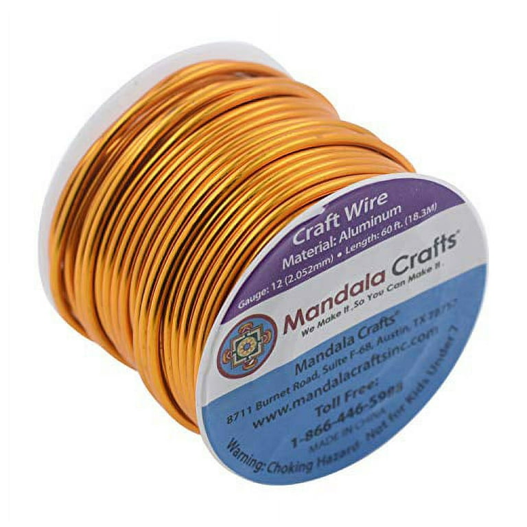 Artistic Wire, Aluminum Craft Wire 12 Gauge, 12 Meter, Anodized Light Brown