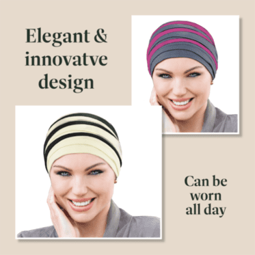 Dorna Bamboo Cozy Chemo headwear Hat for Women with Hair Loss, Hats for Cancer Patients, Soft Chemo Cap (Grey & Pink)