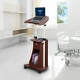 thumbnail image 5 of Techni Mobili Sit-to-Stand Mobile Medical Laptop Computer Cart, Brown, 5 of 8
