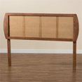 thumbnail image 4 of Bowery Hill Walnut Finished Wood and Rattan King Size Headboard, 4 of 8