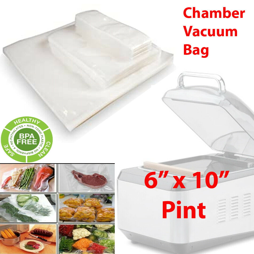 300 Pint Size BPA Free Chamber Vacuum Sealer Machine Pouch Bag 6x10 ...