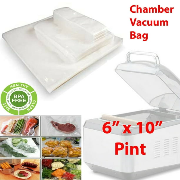 300 Pint Size BPA Free Chamber Vacuum Sealer Machine Pouch Bag 6x10