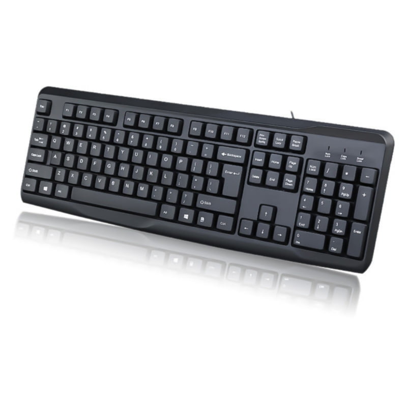 Ergonomic USB Wired Keyboard 104Keys With Water Resistant & Ergonomic Layout Keyboard For Office And Industrial Use
