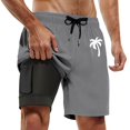 thumbnail image 2 of CONZONE Mens Swim Trunks With Stretch Liner Hawaiian Graphic Y2K Board Shorts for Men Elastic Waist Drawstring Lightweight Quick Dry Summer Beach Swim Shorts With Pocket, 2 of 4