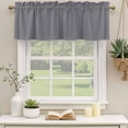 thumbnail image 2 of Grey Pure Color Curtain Valances for Windows, Kitchen Valance Window Treatments Panel 2 Pack, Aesthetics Contemporary Luxury Rod Pocket Short Curtains for Bathroom Bedroom 54 x 18 Inch, 2 of 8