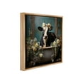 thumbnail image 4 of Stupell Industries Vintage Cow in Bathtub Animals & Insects Painting Brown Floater Framed Canvas Art Print Wall Art, 18 x 18, 4 of 10