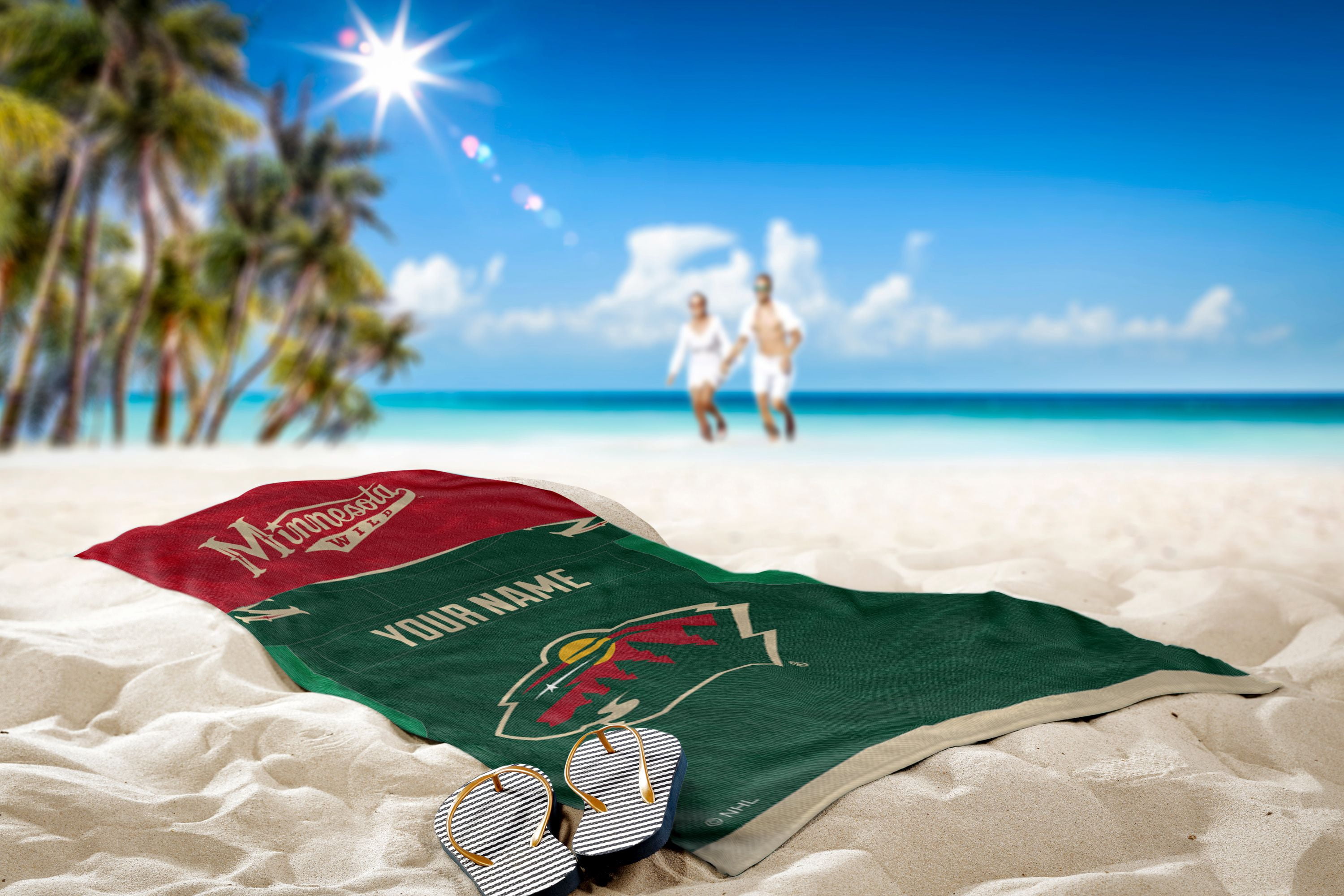 Minnesota Wild NHL Jersey Personalized Beach Towel, 30" x 60"