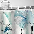 thumbnail image 6 of Teal Floral Shower Curtain, Boho Emerald Sage Hunter Olive Green Blue Abstract Flowers Art Cute Fabric Shower Curtains Set for Bathroom Decorative with Hooks 72 X 72 inch Spring Bath Decor, 6 of 6
