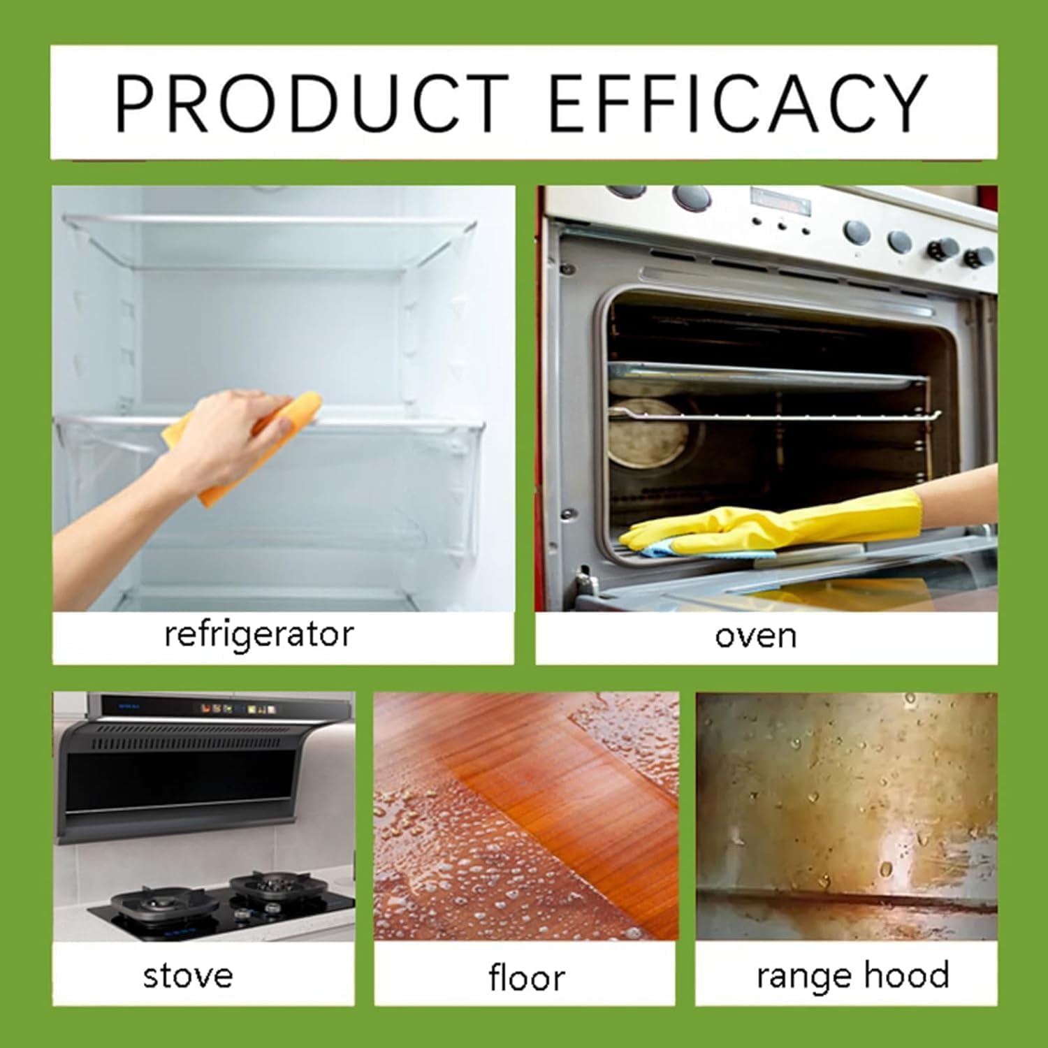 Natural Enzyme Cleaner, a multi-purpose cleaner and kitchen appliance cleaner, suitable for refrigerators, ovens, stovetops, and range hoods, easily cleans household items.