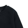 thumbnail image 4 of Miluxas Toddler Crewneck Sweatshirts Solid Pullover Tops for Girls or Boys Black 12 Years, 4 of 4