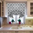 thumbnail image 3 of Topchances Modern Gingham Rod Pocket Curtain,  Room Darkening Tie-Up Shade, 42" x 63", Dark Gray, 3 of 9