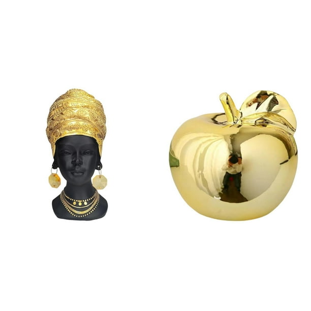 Figura De Resina De Cerámica De Mujer Africana Con Fruta, Adorno De Mesa, Decoración Creativa Para El Hogar, Escultura De Centro De Mesa Para Entrada, Estante, Porche, Restaurantes Y Oficinas.