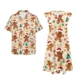 thumbnail image 4 of Uorisanigo Gingerbread Men Couple Matching Outfit Christmas Tree Men's Short Sleeve Shirt Size XS Beach Shirt for Summer Spring and Womens Midi Dress V-neck Elegant Party Dresses, 4 of 7