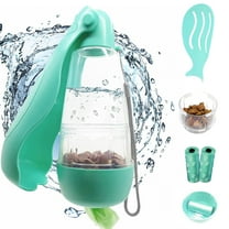 Dog Water Bottle, 4 in 1 Portable Foldable Dog Water Dispenser with Food Storage and Dog Poop Bag Storage for Pets