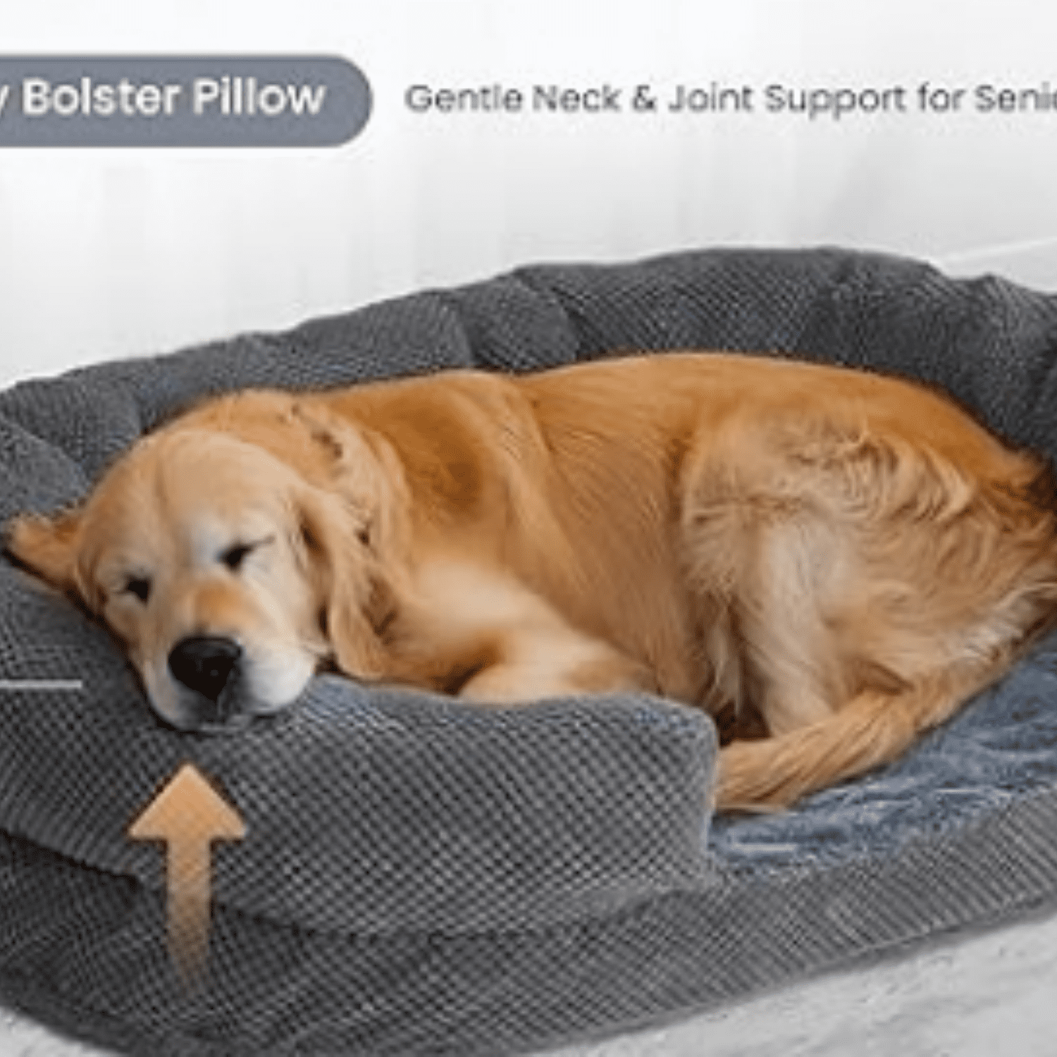 Orthopedic Dog Bed for Medium Dogs, Oval Dog Couch Bed with Sides Soft Calming Sleeping Puppy Bed Durable Pet Cuddler with Anti-Slip Bottom, M