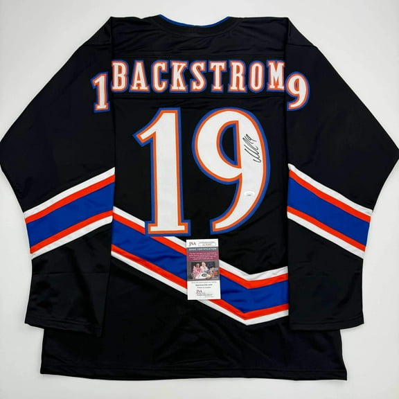 Autographed/Signed Nicklas Backstrom Washington Black Retro Hockey Jersey JSA COA