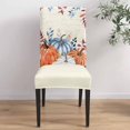 thumbnail image 4 of Thanksgiving Dining Chair Covers, Pumpkin Sage Green Orange Fall Flowers Leaves Beige Stretchable Parsons Chair Slipcovers Removable Kitchen Chair Protector for Dining Room， Set of Set of 4, 4 of 6