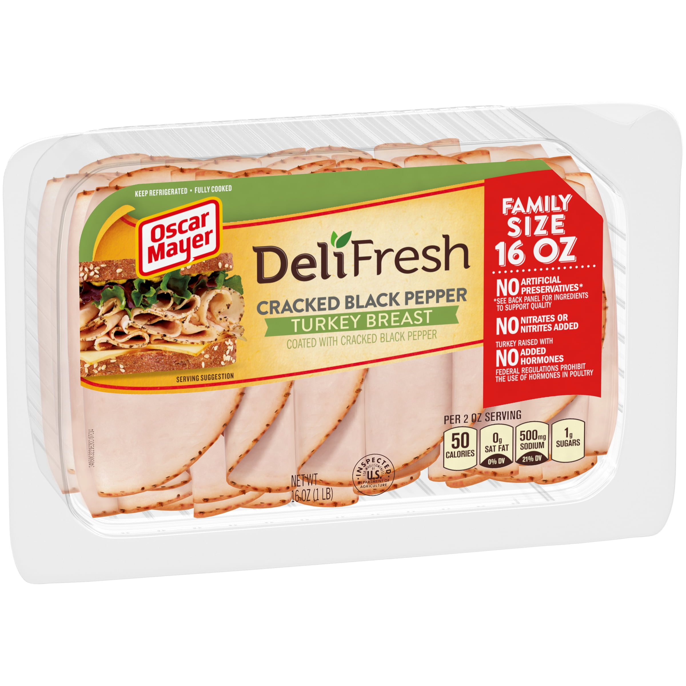 Oscar Mayer Deli Fresh Cracked Black Pepper Sliced Turkey Breast Lunch