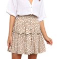 thumbnail image 1 of Femmes Été Mignon Taille Haute Jupe Volants Imprimé Floral Swing Plage M., 1 of 8