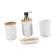 thumbnail image 2 of 4 piezas de accesorios de baño, taza de enjuague bucal, bandeja de jabón decorativa para regalo de inauguración de la casa blanco, 2 of 9