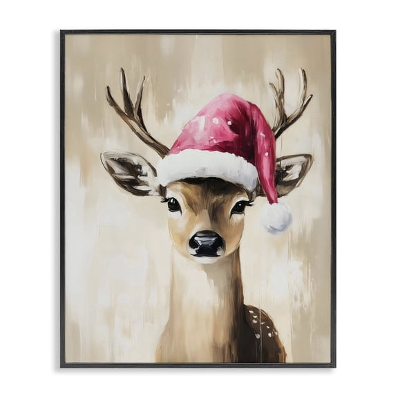 Stupell Industries Contemporary Baby Christmas Deer Black Framed Giclee Art, 11 x 14, by Arlington Prints