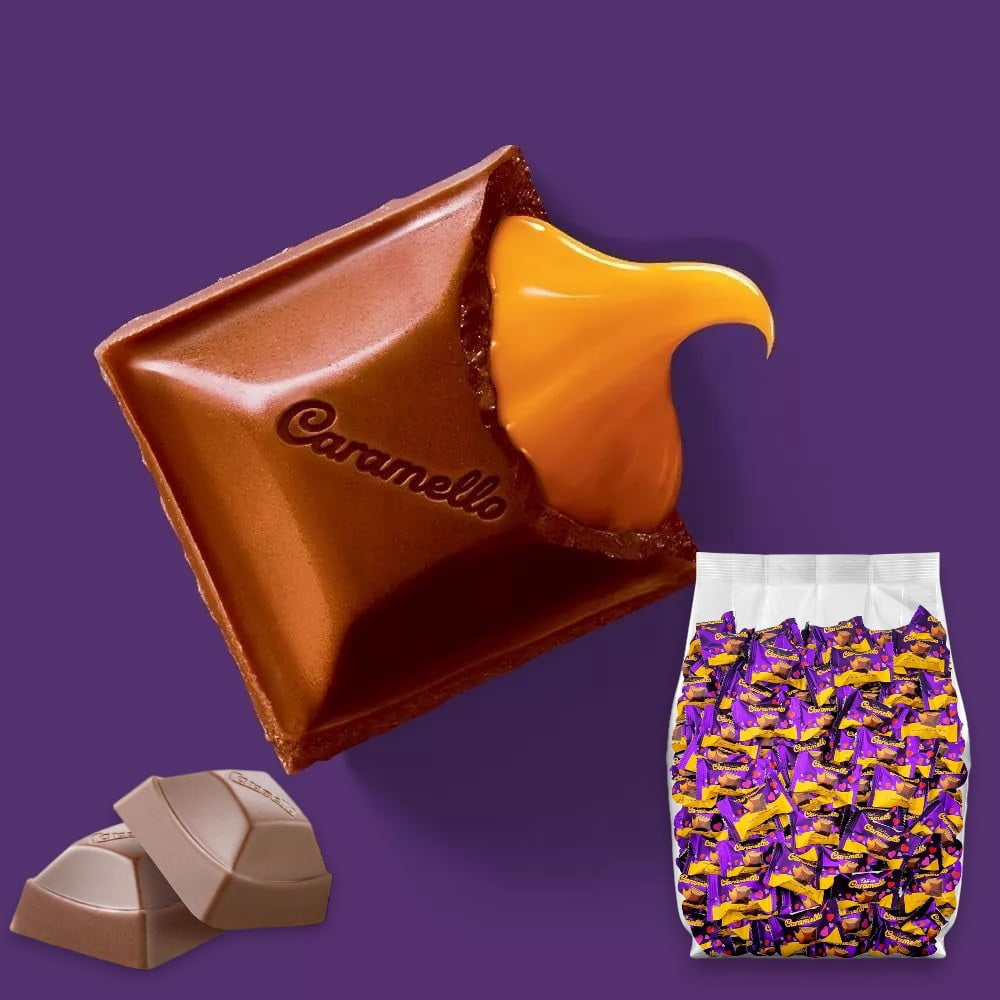 Cadburry Caramello Miniatures Tray (72 Pc) Creamy Caramel & Smooth Milk Chocolate 2 Lb/Bulk/Bag , Individually Wrapped Snack Bites, Perfect for Gifting & Treats