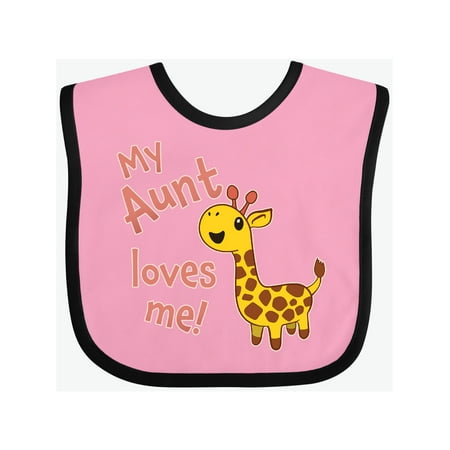 

Inktastic My Aunt Loves me- cute giraffe Gift Baby Boy or Baby Girl Bib