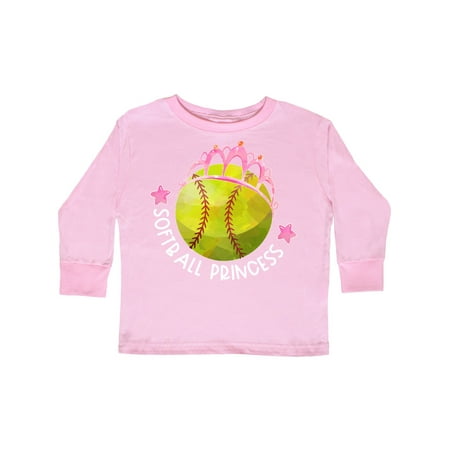 

Inktastic Softball Princess- Tiara Gift Toddler Toddler Girl Long Sleeve T-Shirt
