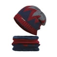 thumbnail image 3 of LAVA Winter Hat and Scarf Set for Men Warm Knit Beanie Hats Fleece Lined Neck Warmer (Red), 3 of 7