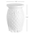 thumbnail image 4 of JONATHAN Y Groovy Owl 17.5" Ceramic Garden Stool, White, 4 of 6