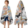 thumbnail image 3 of Cavalier King Charles Spaniel Dog and Flower Hooded Bath Towel，50"x30" for Ages 3 To 12 Kids, Quick Dry Lightweight Soft Microfiber Hood Beach Towel Cover Up for Kids, 3 of 7
