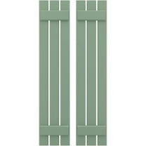 Ekena Millwork 11 1/2"W x 73"H Americraft Three Board (2 Batten) Exterior Real Wood Spaced Board-n-Batten Shutters (Per Pair), Track Green