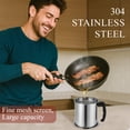 thumbnail image 5 of Aovky Bacon Grease Container with Fine Mesh Strainer, 1.8L(60 oz) Bacon Grease Saver for Kitchen, Stainless Steel Cooking Oil Container with Lid for Frying Oil and Cooking Grease, 5 of 9