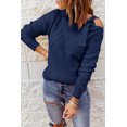 thumbnail image 2 of ABPHQTO Suéter de cuello alto con hombros descubiertos y correas azules para mujer, 2 of 5
