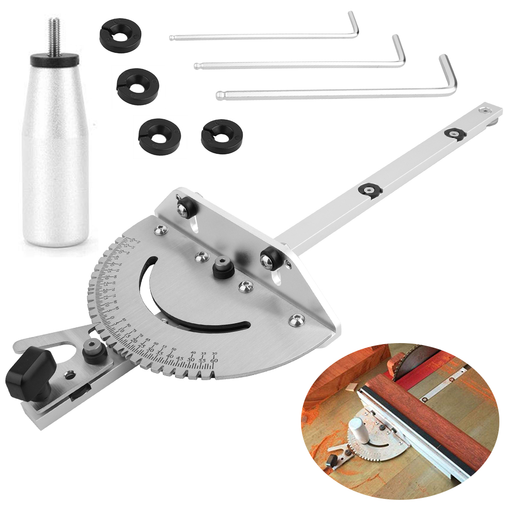 Woodworking DIY Tool Miter Gauge With Adjustable Flip Stop;Woodworking DIY Tool Miter Gauge With