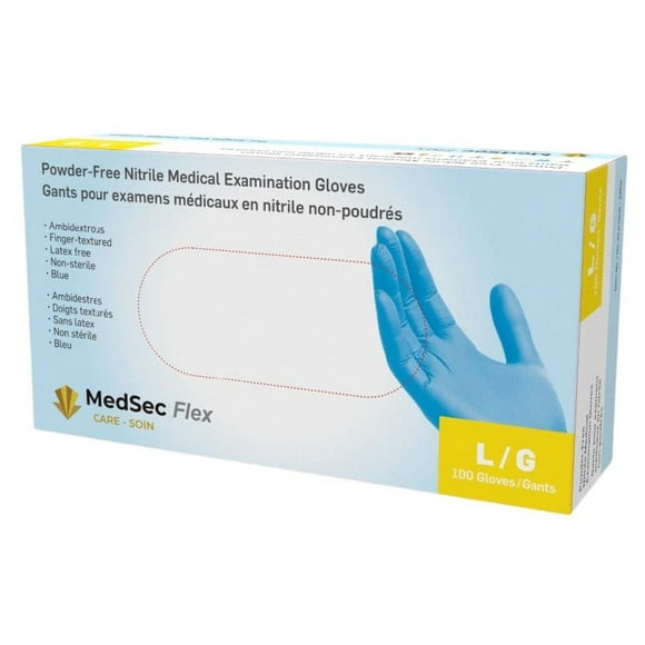 Flex powder-free nitrile exam gloves, Large, 2x100/bx