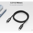 thumbnail image 3 of Plugable Thunderbolt 4 Cable with 240W Charging, Thunderbolt Certified, 3.3 Feet (1M),1x 8K Display, 40 Gbps, Compatible with USB4, Thunderbolt 3, USB-C, 3 of 6