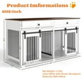 thumbnail image 2 of 63'' Large Dog Crate Furniture for Double Dog, Wooden Dog Kennel with 2 Drawers,Divider and Sliding Door, Water Resistant Indoor Pets Furniture Style Double Dog Crates, 2 of 24