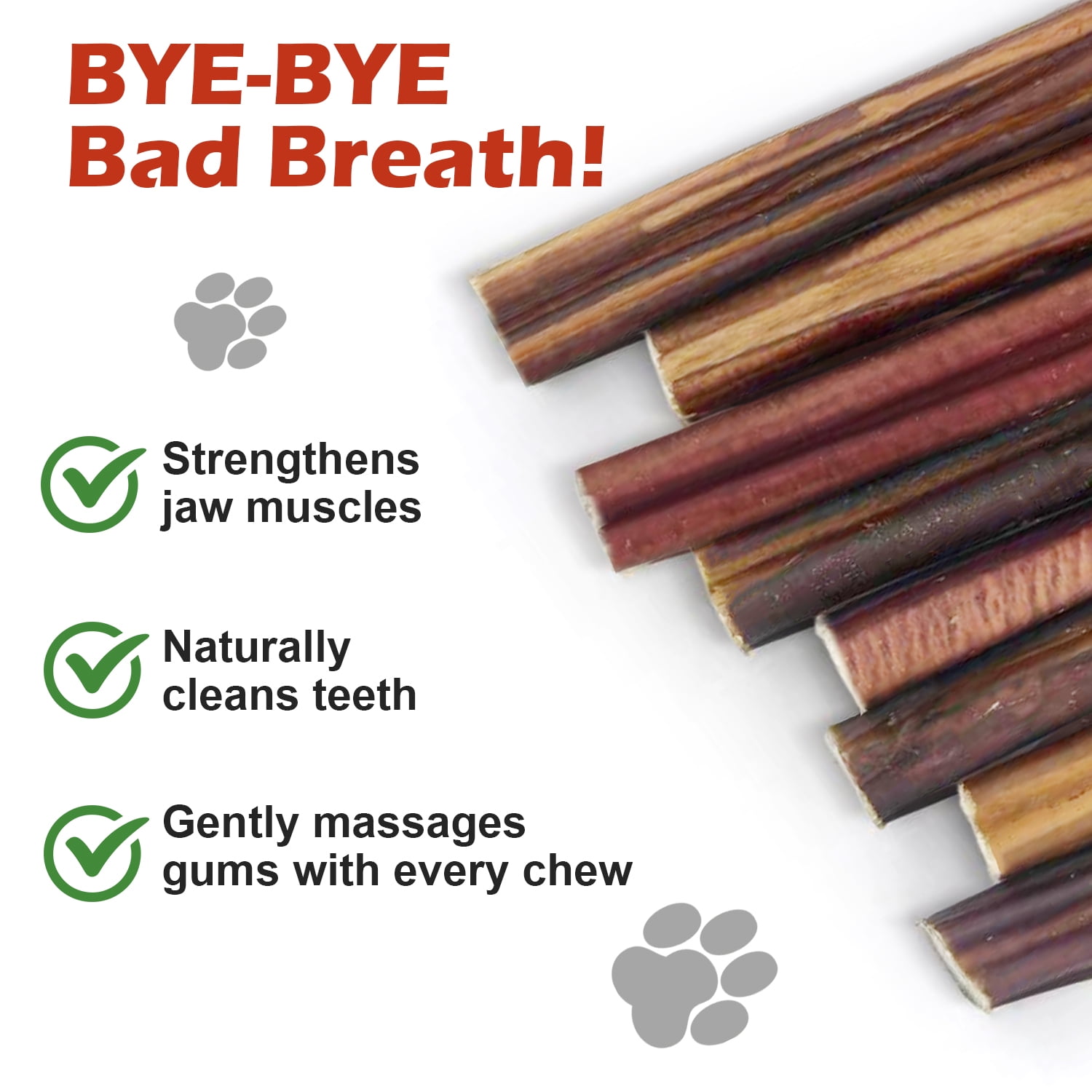PETPURO Bully Sticks for Dogs, 6 in, 10 Count, Long-Lasting Natural Beef Chews, Low Odor