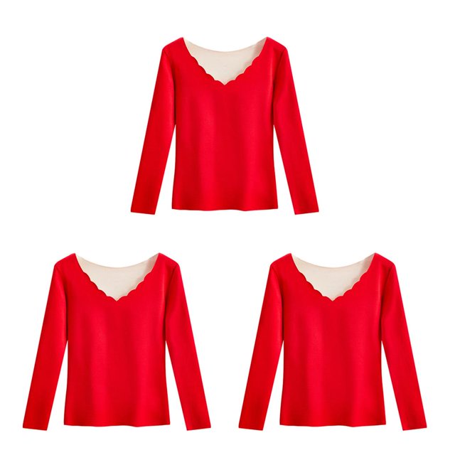 Qarigey Camisa térmica Ropa interior de invierno Ropa de abrigo Tamaño compacto Top Lencería larga Artesanía Superficie lisa Suministros Type1 NO1