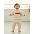 thumbnail image 4 of BemeyourBBs Toddler Baby Boy Girl Valentines Day Outfits Loved Letters Embroidery Sweatshirt and Pants Set Spring Fall Winter Clothes, 4 of 9