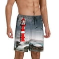 thumbnail image 2 of Fotbe 3d Lighthouse in the Surf Pajama Shorts for Men, Men's Pajama Bottoms, Sleepwear,Short Pajama Pants-4X-Large, 2 of 9