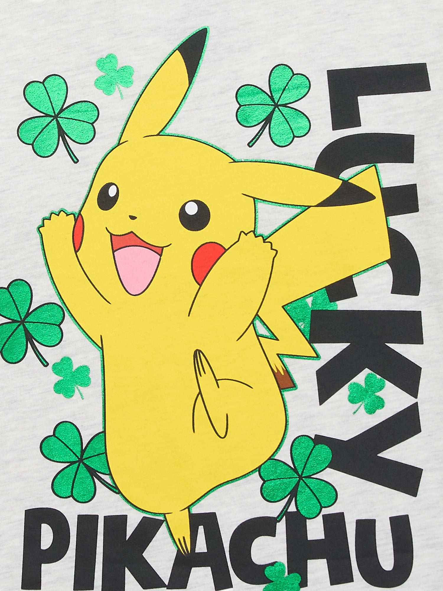 St. Patrick’s Day Little Boys and Big Boys Lucky Pikachu Graphic Tee, Sizes 4-18