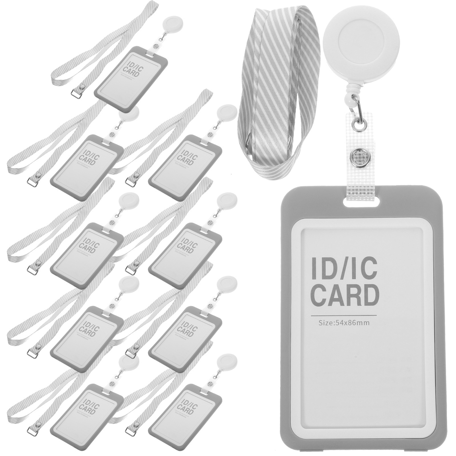 MLINS 10 Sets of Badge Sleeve Clear Badge Holder Card Sleeve Name Badge Sleeve with Lanyard