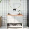 thumbnail image 1 of vidaXL Bathroom Countertop Light Brown 100x50x2 cm Treated Solid Wood, 1 of 4