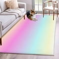 thumbnail image 2 of Teal Pink Ombre Area Rug 3x5 FT, Non Slip Entryway Bedside Carpet, Modern Abstract Art Aesthetics Washable Soft Floor Carpet Indoor Mat Non-Shedding Throw Rug for Dorm Kitchen Home Office, 2 of 9